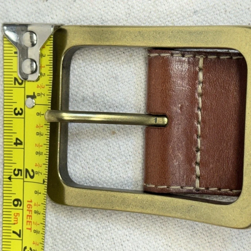 Eddie Bauer Leather‎ Belt Womens M Brown Laser Cut Studded Western Boho Eyelet